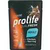Prolife Dual Fresh Gatto Adult Bustine 85 gr - Pollo e Aringa - Confezione da 12 pezzi - Cibo umido per gatti - 1° ORDINE? scegli lo sconto BZR5 / BZR20 + 200 punti fedeltà