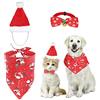 MELLIEX Costume di Natale per Animali Domestici, 3 Pezzi Bandana di Natale Campana Cravatta a Farfalla Cappello da Babbo Natale per Gatti Cani Animali Domestici Accessori per Costumi Natale
