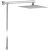 GRIFEMA G7007 - Soffione Doccia Pioggia con Braccio e Tubo, Soffione Doccia a Pioggia Anticalcare ad Alta Pressione Testa di Doccia Acciaio Inox Lucido Ultra Sottile Quadrato