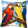 VERVACO Kit Cuscino Punto Croce PAPPAGALLI Set Ricamo Principianti Cuscini Gobelin Decorativi ca. 40 x 40 cm Accessori per Lavoretti Creativi DIY Casa Decor Hobby Adulti Cross Stitch