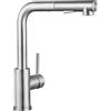 CECIPA Rubinetto Cucina con Doccetta Estraibile, Miscelatore Lavello Cucina in Acciaio Inox con 2 Getto, Rubinetti Lavello Estraibile con Bocca Alta Girevole a 360° (Spazzolato)