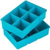 10x Stampo in Silicone per Cubetti di Ghiaccio, XXL, Vaschetta Forma- Ghiaccio 5 cm, con 6 Scomparti, Nero