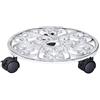 Wagner Carrello per Piante Antik Ø 29 x 6,5 cm I Carrello per Fiori per Interni ed Esterni, Bianco I Portavaso in ghisa con 2 Freni I Portata 50 kg - 20092301