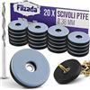 Filzada® 20 Piedini per Mobili in Teflon da Avvitare - Ø 38 mm (Tondo) - Piedini Teflon incl. Viti - Scivoli per Mobili