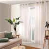 ED ENJOY HOME Tenda con Occhielli argentati, 135 x 240 cm, Bianco, 100% Cotone, Tessuto Certificato Oeko-Tex, Collezione Panama