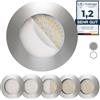 Scandinavian home Lysea Scandinavian home Set di 6 faretti da incasso a LED 230V 4,5W bianco caldo 60mm - 70mm I bagno I CRI 90 500lm 3000K 68mm I Design in acciaio inox con vetro satinato