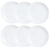 Luminarc - Diwali, Set di 6 piatti da dessert in vetro opale extra resistente, 19 cm, colore bianco