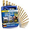 S&R Punte Trapano Metallo Titanio Rettificate 19pz (1-10 mm) 135° DIN 338. Punte Avvitatore Professionali