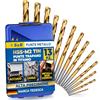 S&R Punte Trapano Metallo Titanio Rettificate 13pz (1,5-6,5 mm) 135° DIN 338. Punte Avvitatore Professionali