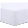 VISION Lenzuolo con angoli matrimoniale, 2 persone, 160 x 200cm con altezza da 25cm, Bianco, 100% Cotone