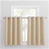 PONY DANCE Tende Cucina Oscuranti per Finestre Piccole con Anelli Tende Corte Termiche Isolanti Camera da Letto Moderna Curtains per Interni 2 Pezzi L 132 x A 90 cm, Beige