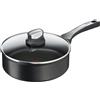 Tefal Padella G25932 Unlimited On | 24 cm | con rivestimento antiaderente in titanio antigraffio | segnale termico | senza PFOA | adatto a tutti i tipi di piani cottura, compresi i piani cottura a induzione | nero