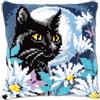 VERVACO Kit Cuscino Punto Croce GATTO DI NOTTE Set Ricamo Principianti Cuscini Gobelin Decorativi ca. 40 x 40 cm Accessori Per Lavoretti Creativi DIY Casa Decor Hobby Adulti Cross Stitch