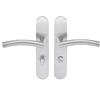 Bricard 666475 - Set di maniglie in acciaio inox su piastra Tempo Disco per porta interna senza chiave (Bec de Cane)