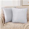 Deconovo Confezione da 2 Federe Cuscini Divano Quadrati in Velluto e Cerniera Invisibile Decorativi per Soggiorno Camera da Letto Bambini Grigio Chiaro 45x45 CM
