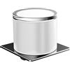 Emco Art 022000100 Dispenser Tazza, capacità 155 ml, per saponi liquidi e Accessori da Bagno per Montaggio a Parete, Metallo, Grigio, Taglia Unica