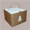 LUCGEL SRL Scatola Porta Panettone Basso in Cartoncino Avana grafica Albero 245x245H180mm 5 pezzi