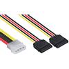 POPPSTAR 1x 10 cm Sata 3 Power Adapter Y-Cable (sdoppiamento del Cavo di Alimentazione - 1x Spina Molex a 4 Pin a 2X Presa Sata a 15 Pin)