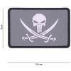 V-STORM PATCH 3D IN PVC CON VELCRO PUNISHER PIRATA GRIGIO/BIANCO
