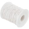 PH PandaHall 91m Filo Cotone Cerato 1mm Bianco Filo Cerato Macrame, Filo di Cotone per Braccialetti per Creazione di Gioielli Collana Bracciali Artigianato Fai Da Te