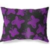 BonaMaison Viola-Nero Fodera per Cuscino Cotone e Copricuscini Federa per Divano Casa Soggiorno Camera da Letto Decorazione Interni ed Esterni, 45x60 Cm - Progettata e Prodotta in Turchia
