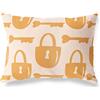 BonaMaison Bianco-Arancio Fodera per Cuscino Cotone e Copricuscini Federa per Divano Casa Soggiorno Camera da Letto Decorazione Interni ed Esterni, 45x60 Cm - Progettata e Prodotta in Turchia