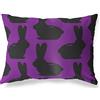 BonaMaison Viola-Nero Fodera per Cuscino Cotone e Copricuscini Federa per Divano Casa Soggiorno Camera da Letto Decorazione Interni ed Esterni, 45x60 Cm - Progettata e Prodotta in Turchia
