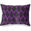 BonaMaison Viola-Nero Fodera per Cuscino Cotone e Copricuscini Federa per Divano Casa Soggiorno Camera da Letto Decorazione Interni ed Esterni, 45x60 Cm - Progettata e Prodotta in Turchia