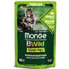 MONGE GATTO UMIDO 85 G BWILD GRAIN FREE STERILISED BOCCONCINI IN SALSA CINGHIALE E ORTAGGI BUSTINA