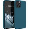 kwmobile Custodia Compatibile con Apple iPhone 12 Pro Max Cover - Back Case per Smartphone in Silicone TPU - Protezione Gommata - petrolio matt