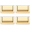 XGzhsa Maniglie dei cassetti, maniglie per mobili nascoste, 4 maniglie moderne in lega di zinco per armadi, guardaroba, porte e cassetti (oro, centro del foro: 64 mm)
