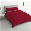 Italian Bed Linen Parure copripiumino Satin Stripes, Bordeaux, Matrimoniale
