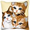 VERVACO Kit Punto Croce 3 Gattini Set Ricamo Principianti Cuscini Gobelin Decorativi Accessori per Lavoretti Creativi DIY Casa Decor Hobby Adulti Cross Stitch, Tela, Multicolore, ca. 40 x 40 cm