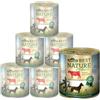 Dehner Best Nature Cibo umido per cani, senza cereali, per cani adulti, manzo, riso, olio di cardo, 6 confezioni da 800 g (4,8 kg)