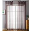 Gardinenbox Set di 2 tende trasparenti con occhielli, per soggiorno, in voile, chiusura a nastro, 225 x 140 cm (altezza x larghezza), 203322