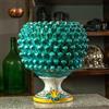 CERAMICHE CALTAGIRONE Portavaso Pigna Ceramica Siciliana Caltagirone Verde cm 40