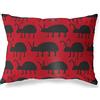 BonaMaison - Federa decorativa per cuscino, per soggiorno, divano, camera da letto, dimensioni: 45 x 60 cm, colore: rosso e nero