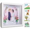 GLÜCKSWOLKE - Salvadanaio Nozze I Mr & Mrs Decorazioni I Regalo di Anniversario Matrimonio I Idee Regali Coppia I 3D Cornice Foto in Legno I Wedding Fund I Raccogliere Soldi per Addio al Celibato