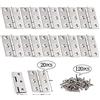 PUERHUACI Cerniere per Legno,Cerniere per Ante,20 Pezzi Cerniere Inox Argento Finestra Armadio per la Casa Hardware Armadio Cassetto Porta Dell'armadio Cerniera(Viti 120 Pezzi)