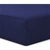 VISION Lenzuolo con angoli matrimoniale, 2 persone, 160 x 200cm con altezza da 25cm, Blu navy, 100% Cotone