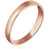 Elli Anello da Donna, in Argento 925, Placcato Oro Rosa, Misura 52