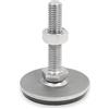 Ganter Normelemente | Piedini in acciaio inox - GN 41-60-M12-80-D3-SK| Diametro piede 60 mm | Gomma vulcanizzata, nero