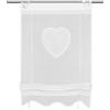 HOME WOHNIDEEN Corazon 091417-0101 130x60 - Tenda avvolgibile con occhielli e ganci, in batista, ricamata e punta, apertura inferiore, colore: bianco, dimensioni (altezza x larghezza): 130x60 cm