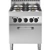 Allforfood Cucina a gas 4 fuochi con forno elettrico allforfood fu 65/70 cfge linea m