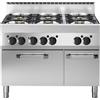 Allforfood Cucina a gas 6 fuochi con forno elettrico allforfood fu 65/110 cfge linea m