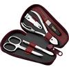 marQus Set Manicure per Uomo e Donna - Kit professionale da 5 Pezzi con Forbicine e Custodia in Vera Pelle. Ideale per la cura di Mani e Piedi, perfetto per viaggi e uso quotidiano. Elegante e funzionale