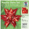 URSUS Aurelio Stern Magic Moments Star Night, 33 fogli di carta creativa 15 x 15 cm, 120 g/mq, stampa su entrambi i lati, finitura laminata su un lato, stella di Natale, rosso/oro, taglia unica, Unità