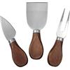 Fackelmann Set 3 accessori per formaggio, con manico in lagno di acacia e parte funzionale in acciaio, 2,5 x 7,9 x 33,5 cm, Sybaris, (colore: argento), quantità: 1 pezzo)