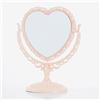 Honfitat Specchio Di Trucco 2 Laterale Comestic Girevole Stand Tavolo Plastico Comò Cuore Forma Specchi Strumento Cosmetico-Beige