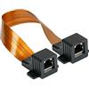 Good Connections Passacavo Ethernet LAN RJ45, alta qualità, estremamente piatto, presa RJ45 su entrambi i lati, lunghezza totale con spina 51 cm, lunghezza flessibile 44 cm